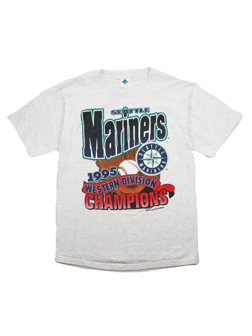 1995 Seattle Mariners Western Division Champions Tee L
